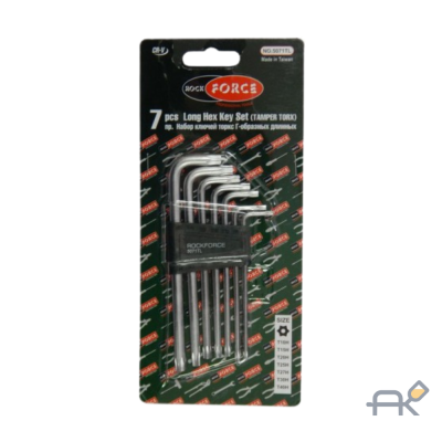 Набор ключей TORX Г-образных длинных с отверстием 7пр.(Т10Н.Т15Н.Т20Н.Т25Н.Т27Н.Т30Н.Т40Н) в пластиковом держателе RF-5071TL (5729)